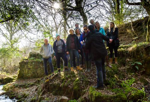 Group or people stood in some woods